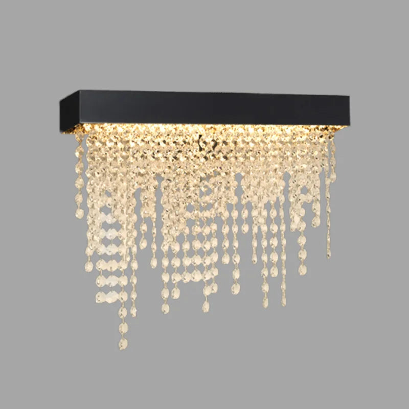 black crystal wall lamp