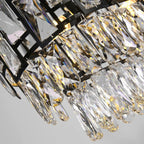 black chandelier dining room