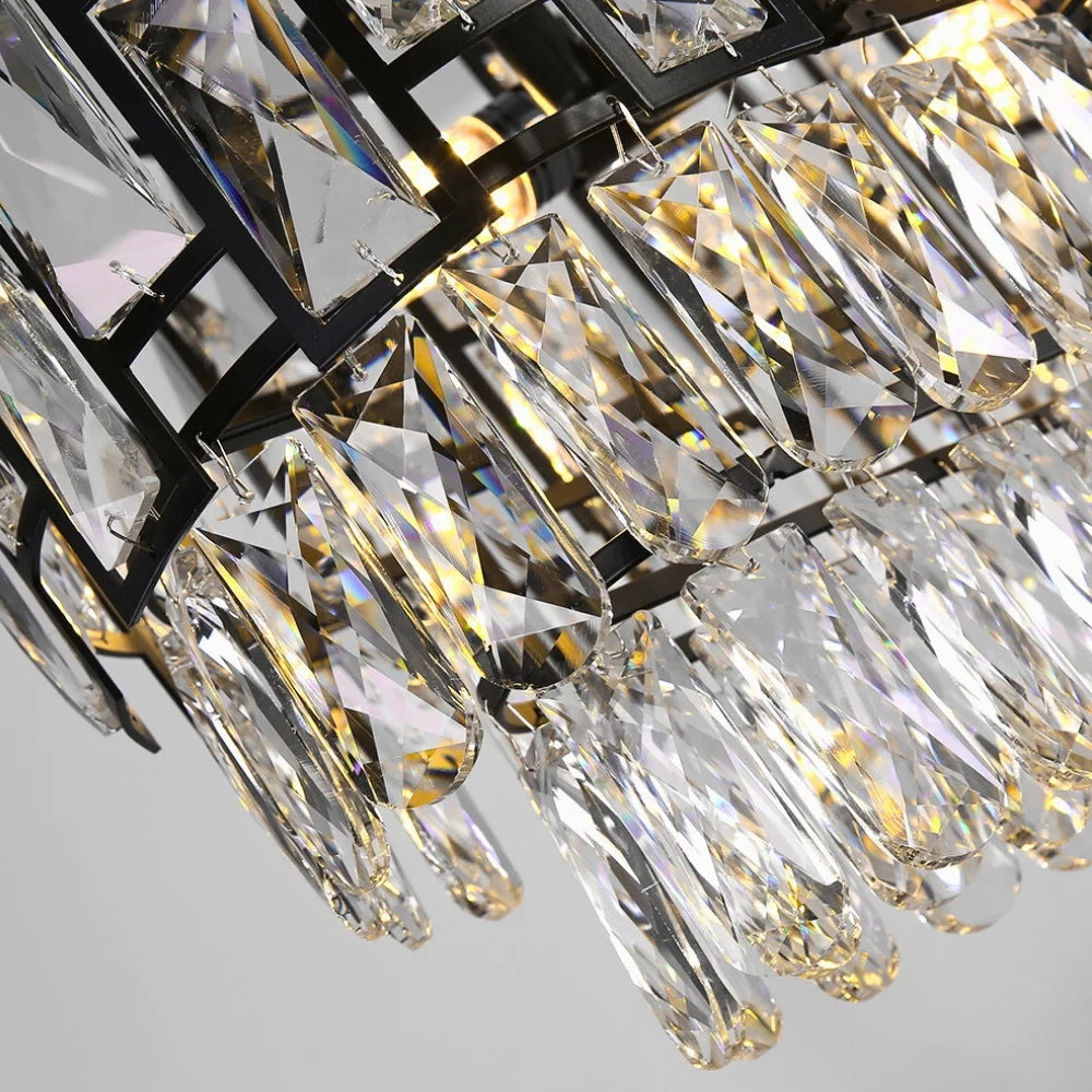 black chandelier dining room