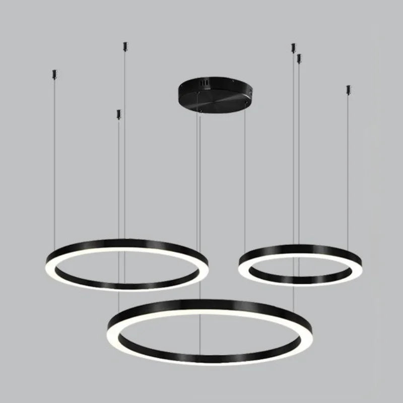 black chandelier with shades