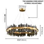 black crystal LED chandelier