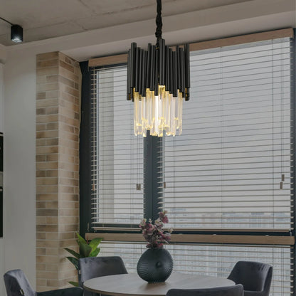 black crystal bar pendant