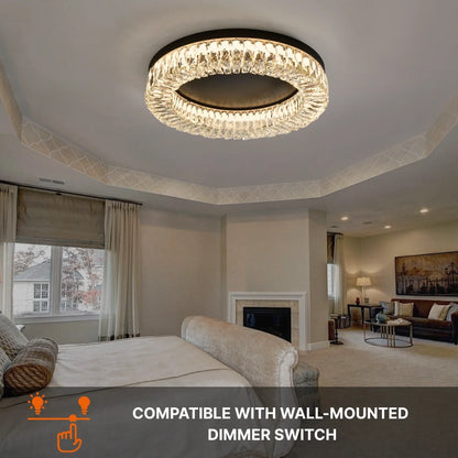 black crystal ceiling light for bedroom