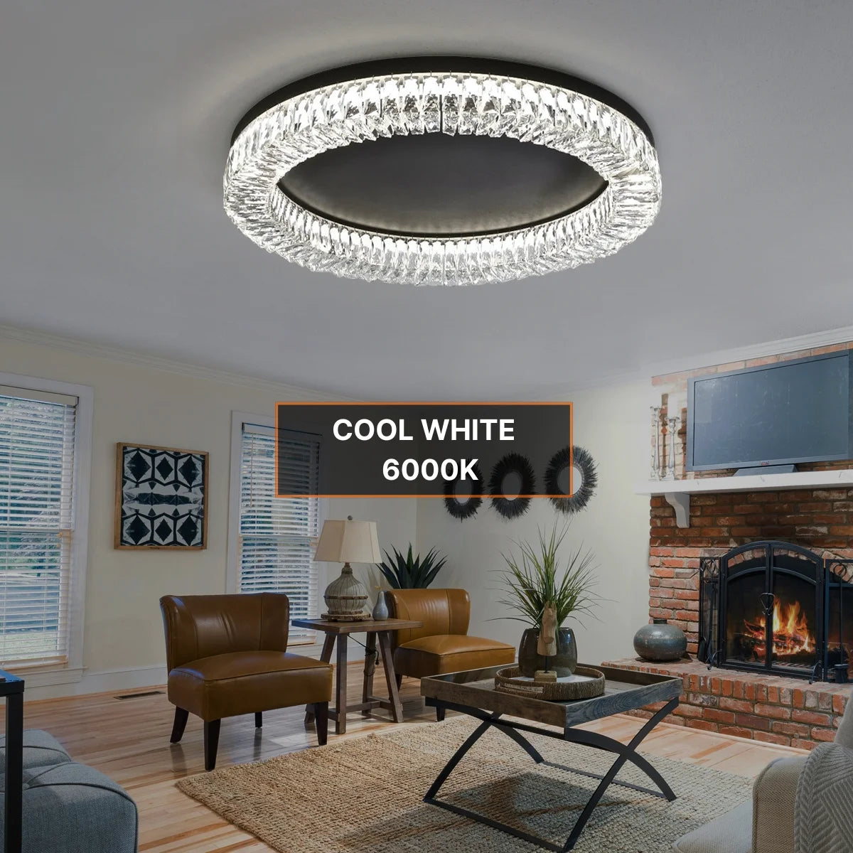 black crystal ceiling light for living room
