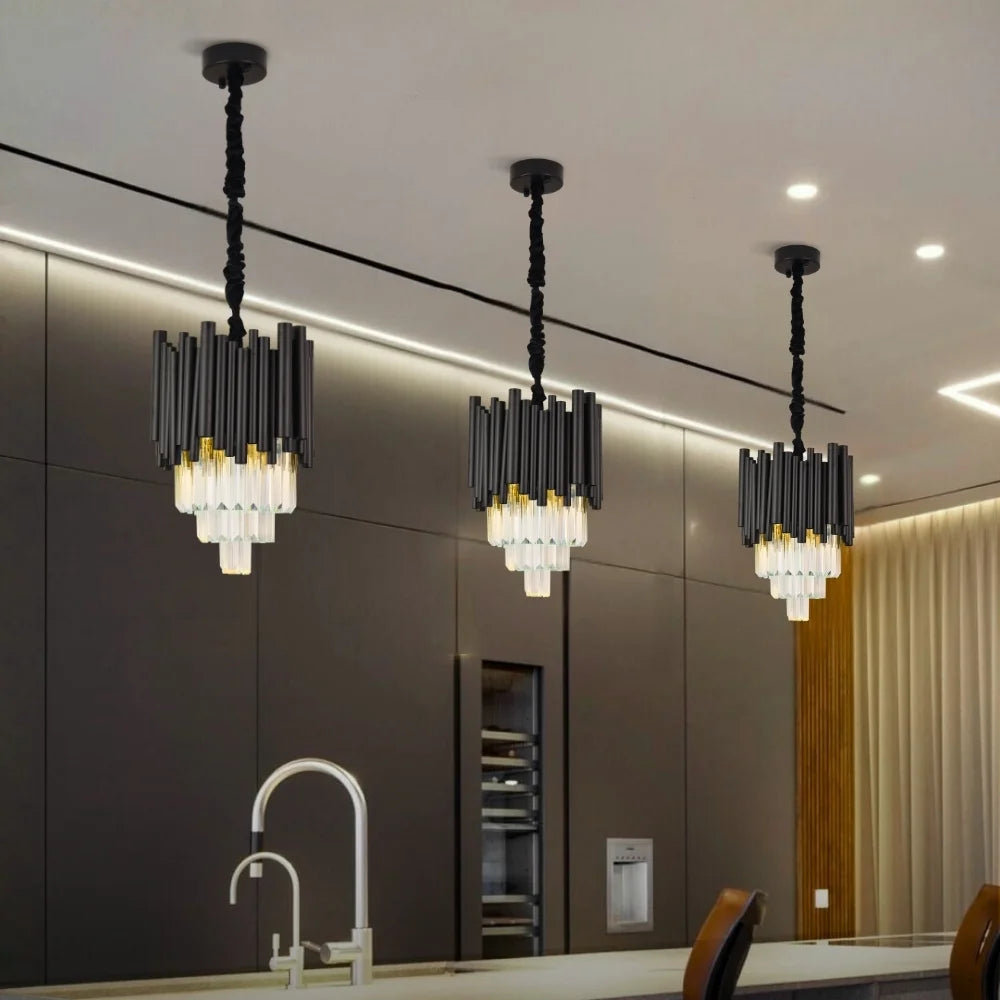 black crystal light fixture