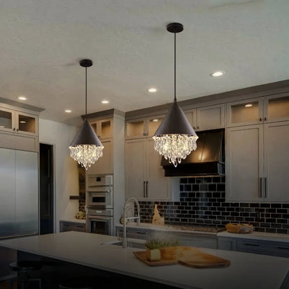 black crystal light fixtures