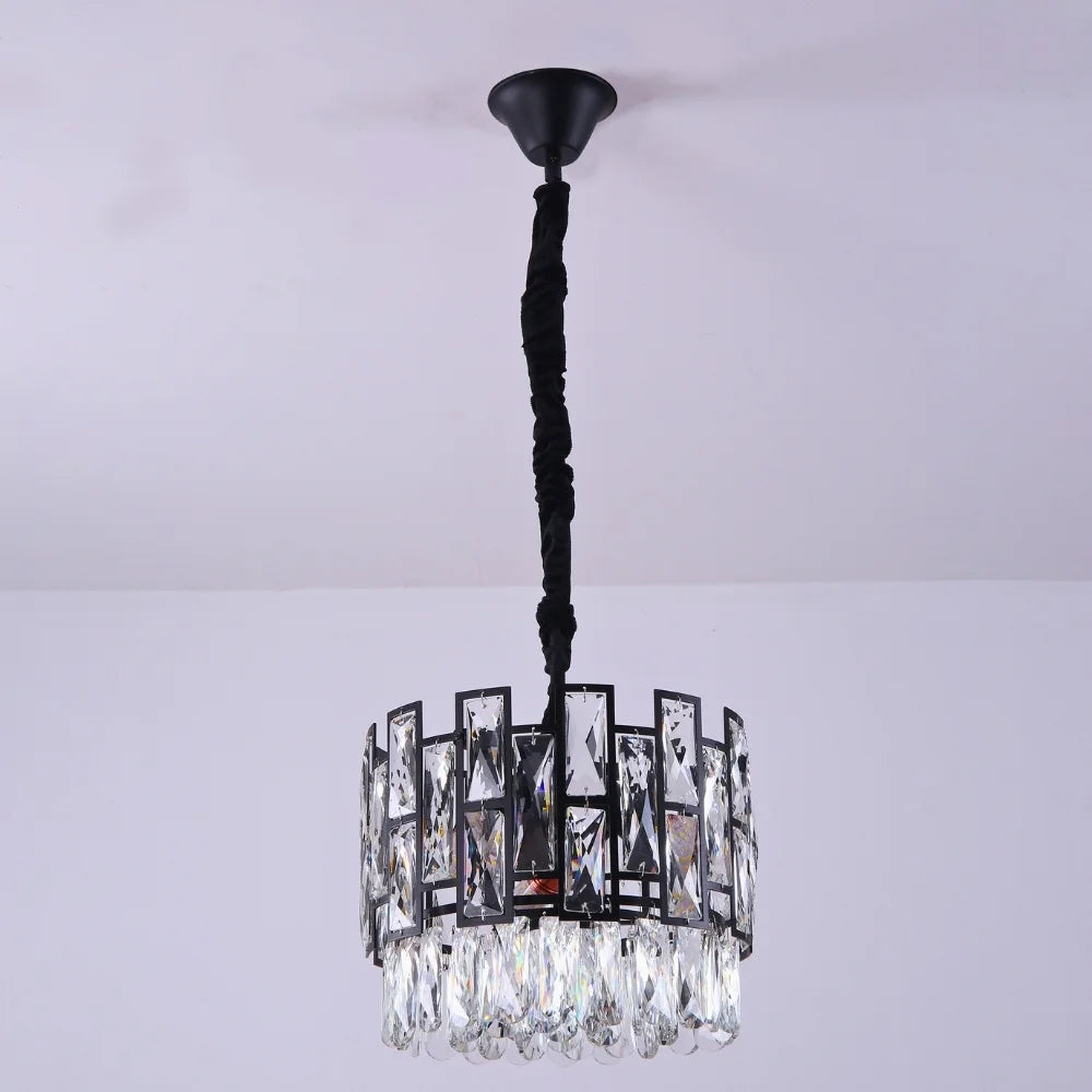 black crystal pendant light