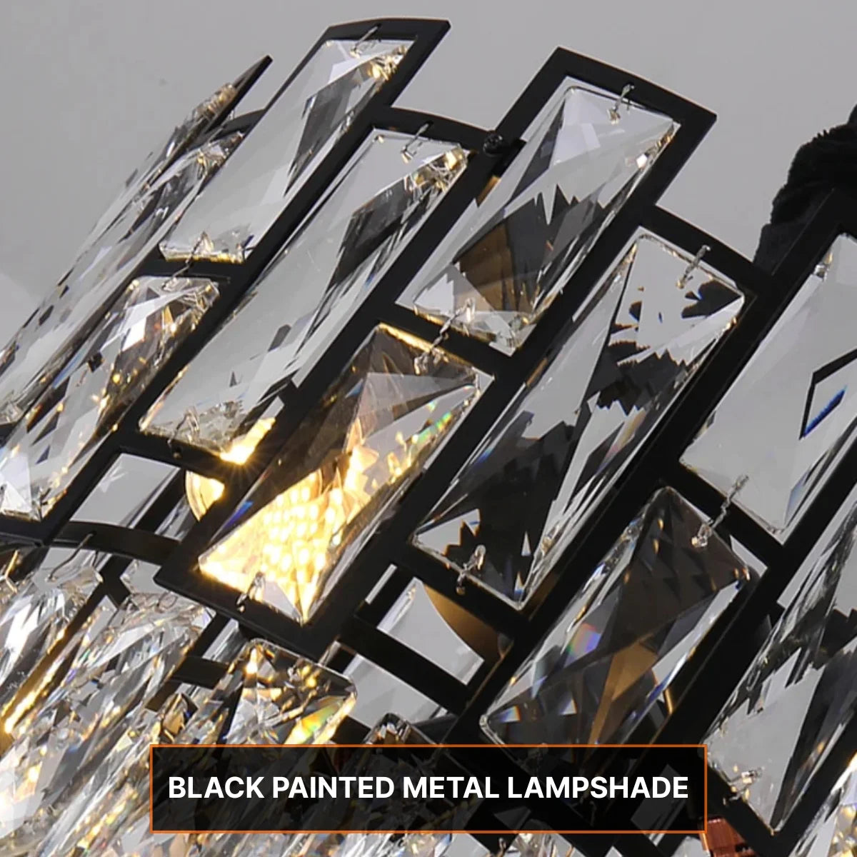 black crystal pendant light