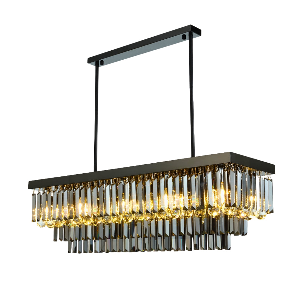 black frame crystal chandelier