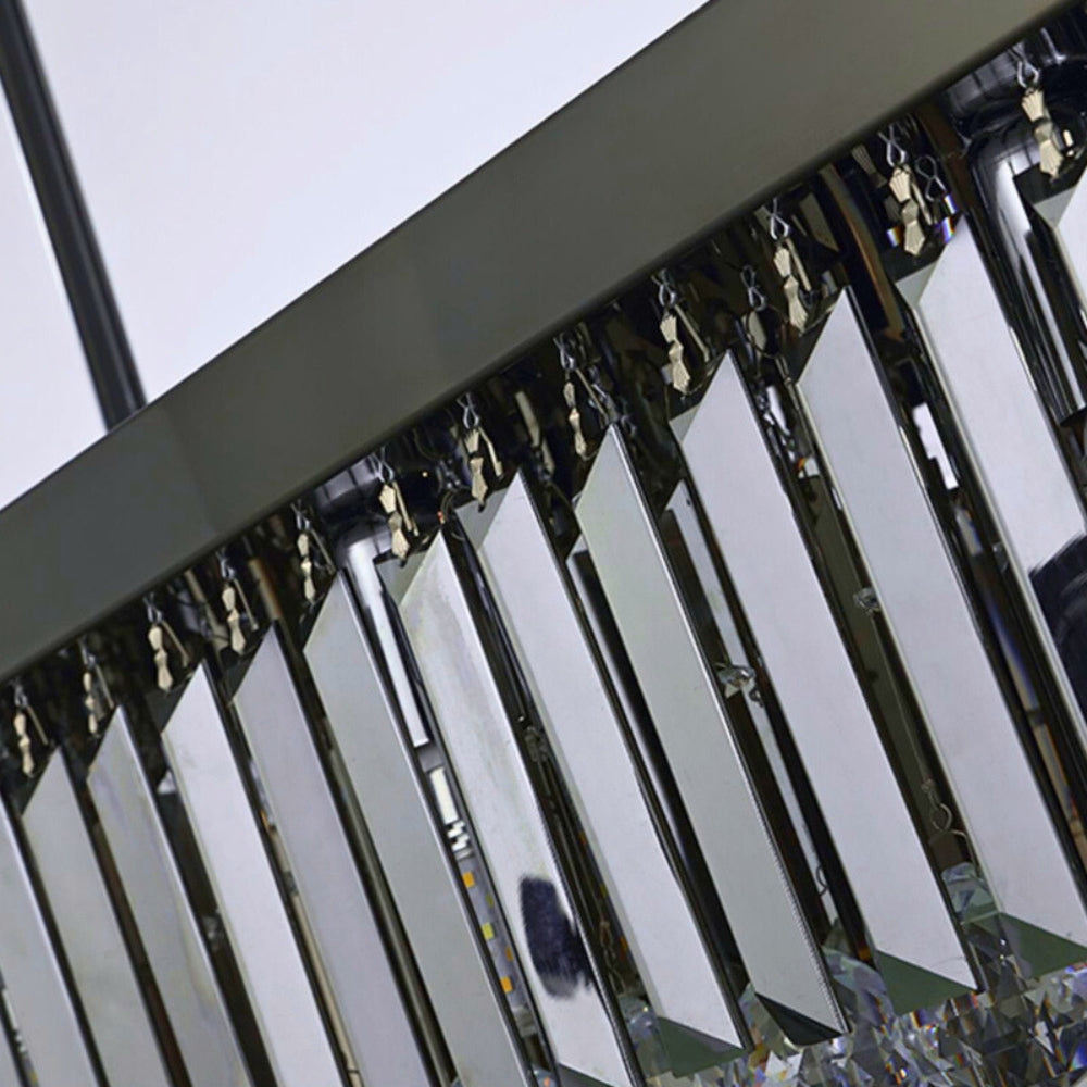 black frame crystal chandelier