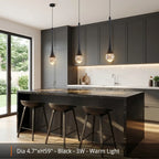 black modern pendant lights for kitchen island