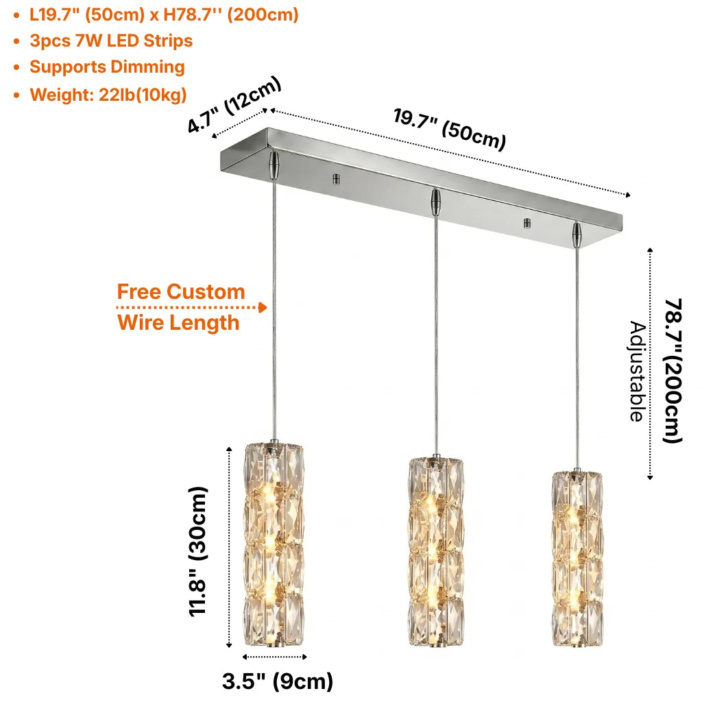Bottle crystal hanging light fixture for upscale home interior lighting by YOOGEE