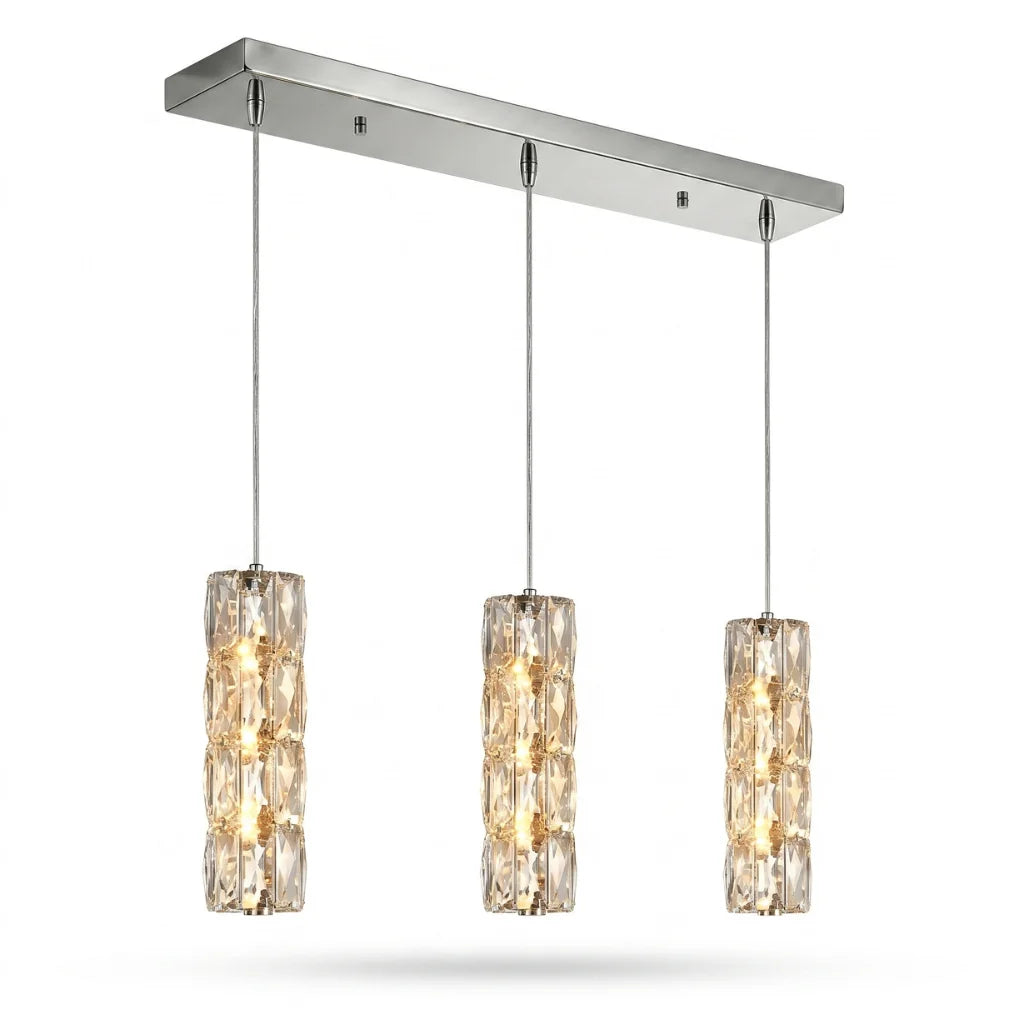 Modern crystal pendant lamp by YOOGEE for elegant living room and dining area decor