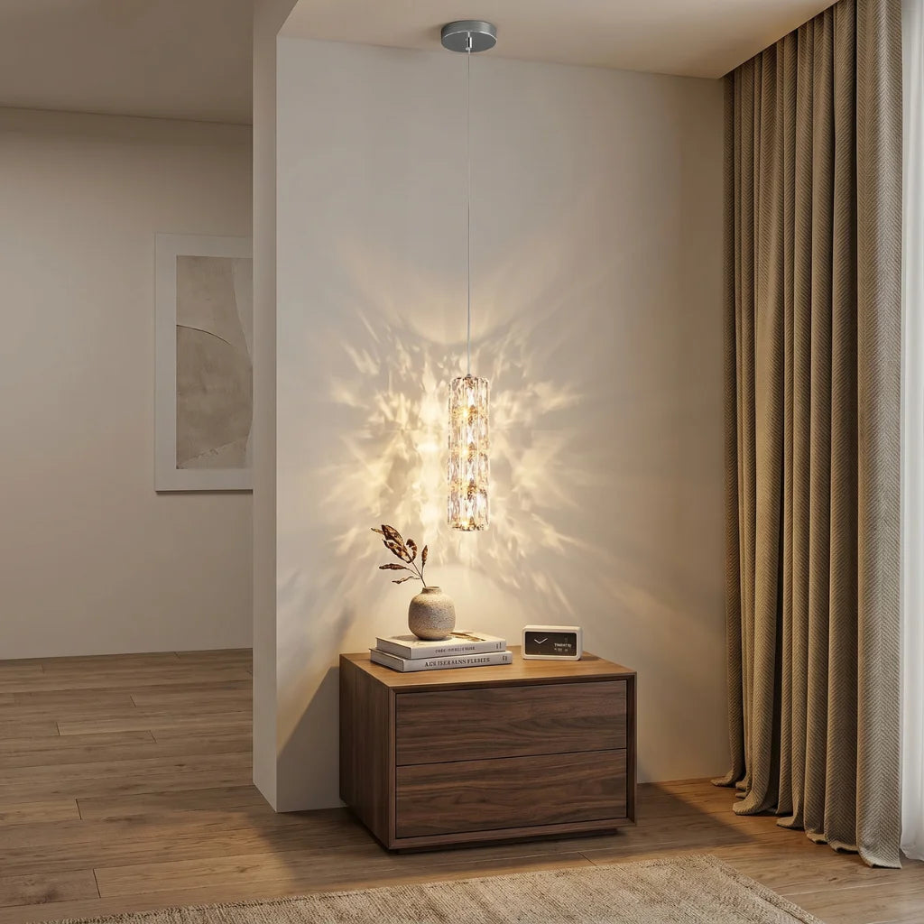 YOOGEE Bottle crystal pendant light for luxury dining room and kitchen island lighting