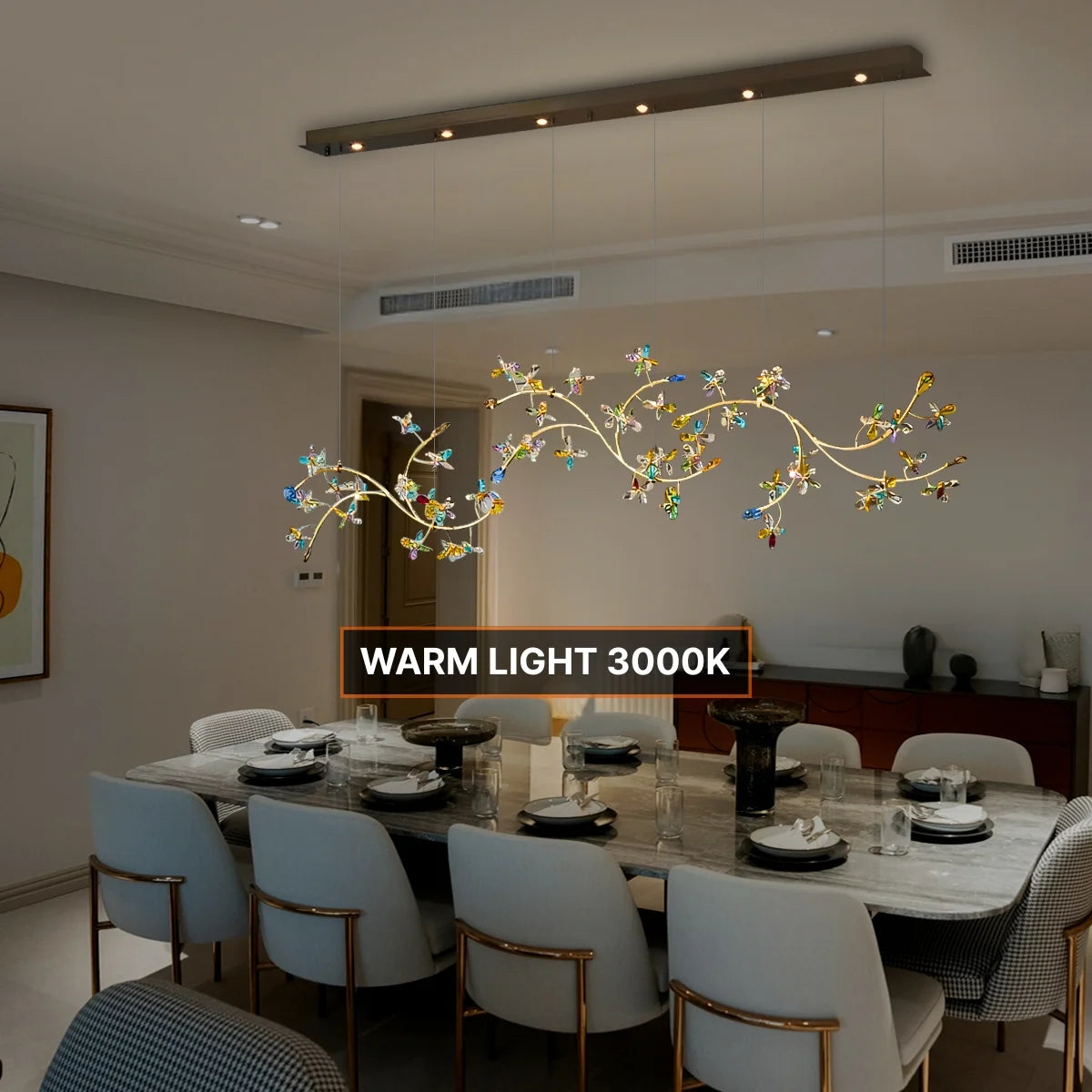 branch chandelier with crystals