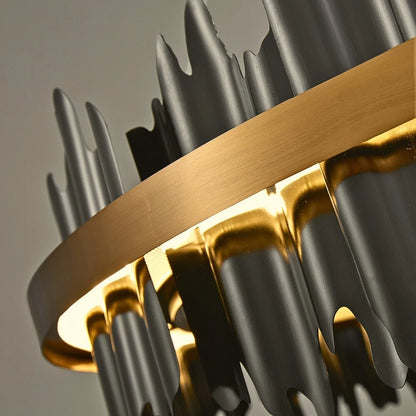 brushed gold led chandelier