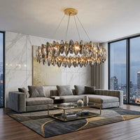 Cascadia Smoky Gray Crystal Light Modern Living Room Chandelier