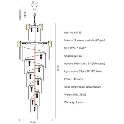 chandelier for staircase modern