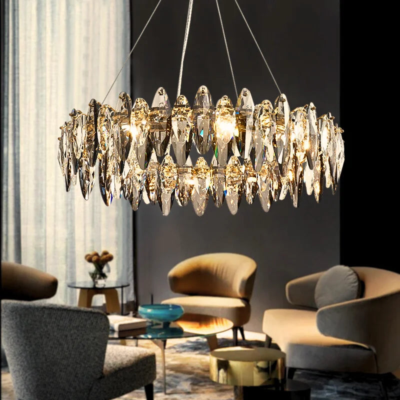 chandelier lights living room