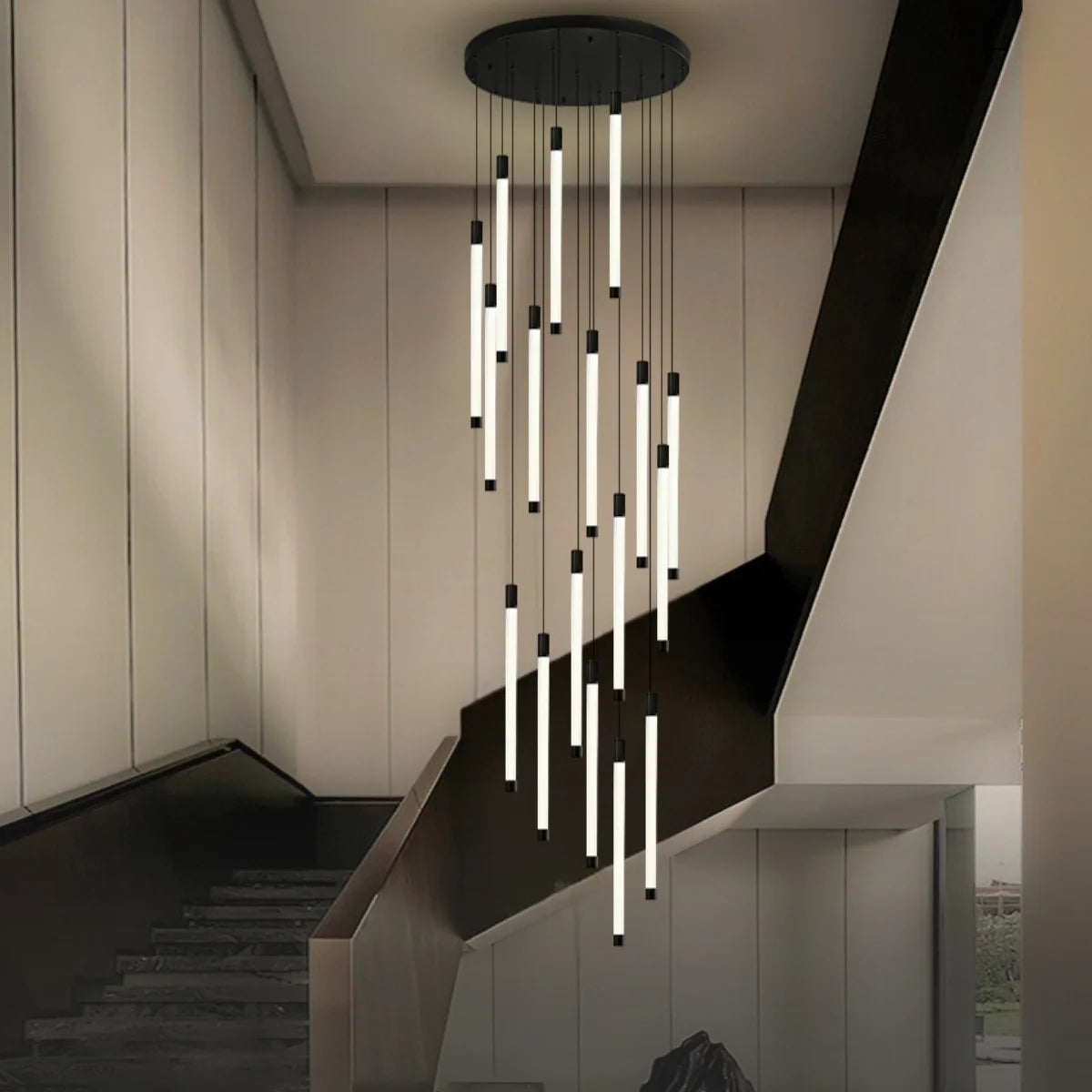 chandelier staircase