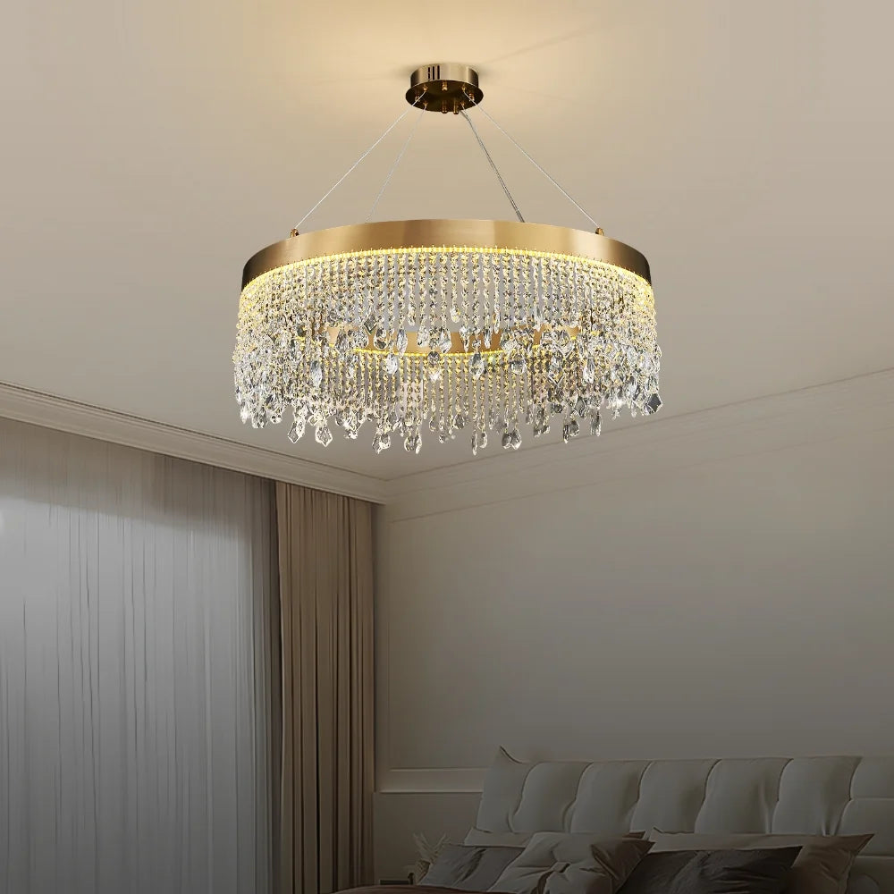 chandelier with round crystals
