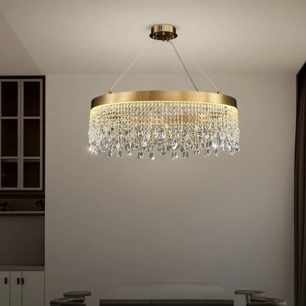 chandelier with round crystals