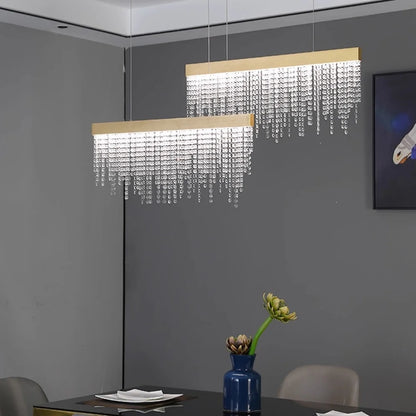 chrome chandelier with crystals
