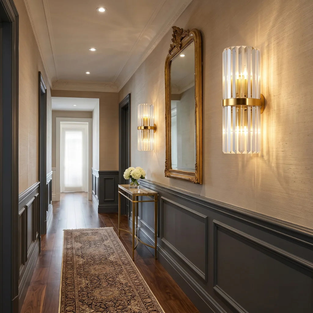 Cilo decorative crystal wall sconce for upscale modern home interiors