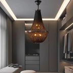 cloakroom black chain chandelier
