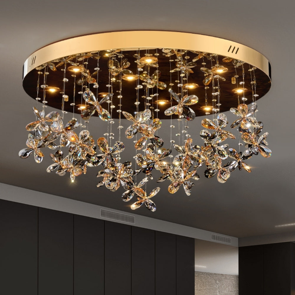 crystal flower ceiling light