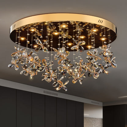 crystal flower ceiling light