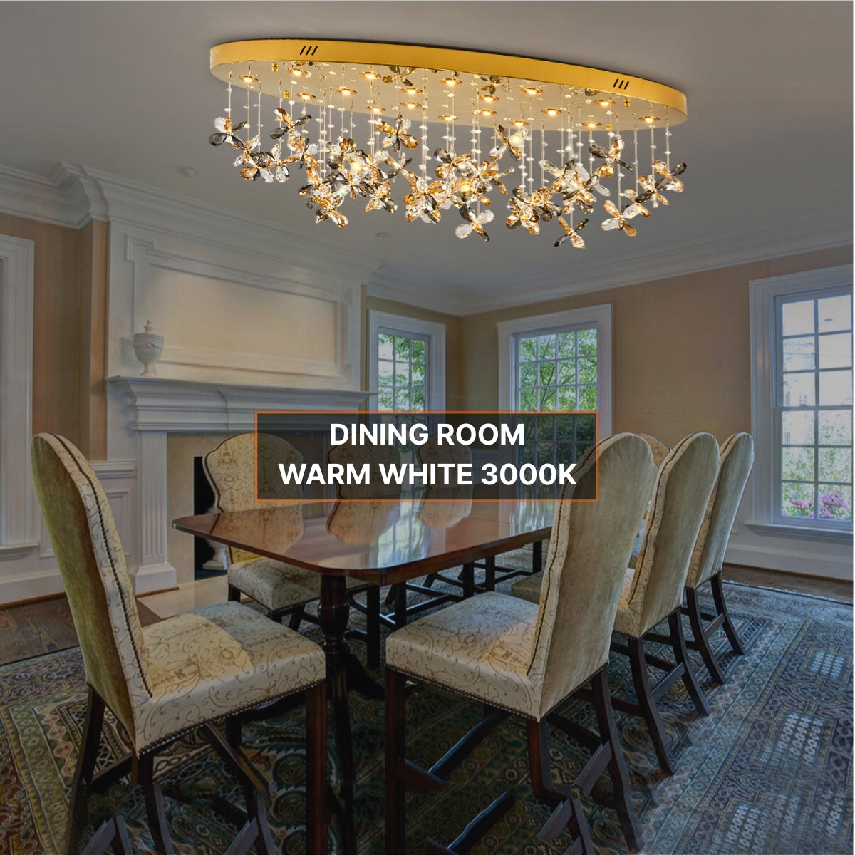 crystal flower ceiling light