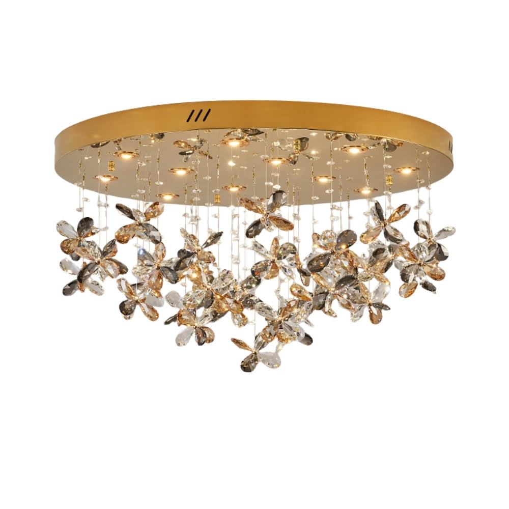 crystal flower ceiling light