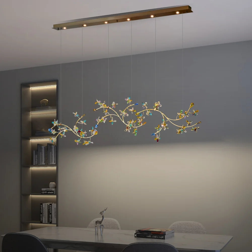 crystal flower pendant chandelier