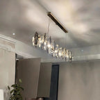dining room modern gray chandelier