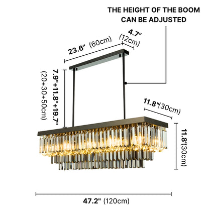dining table black crystal chandelier