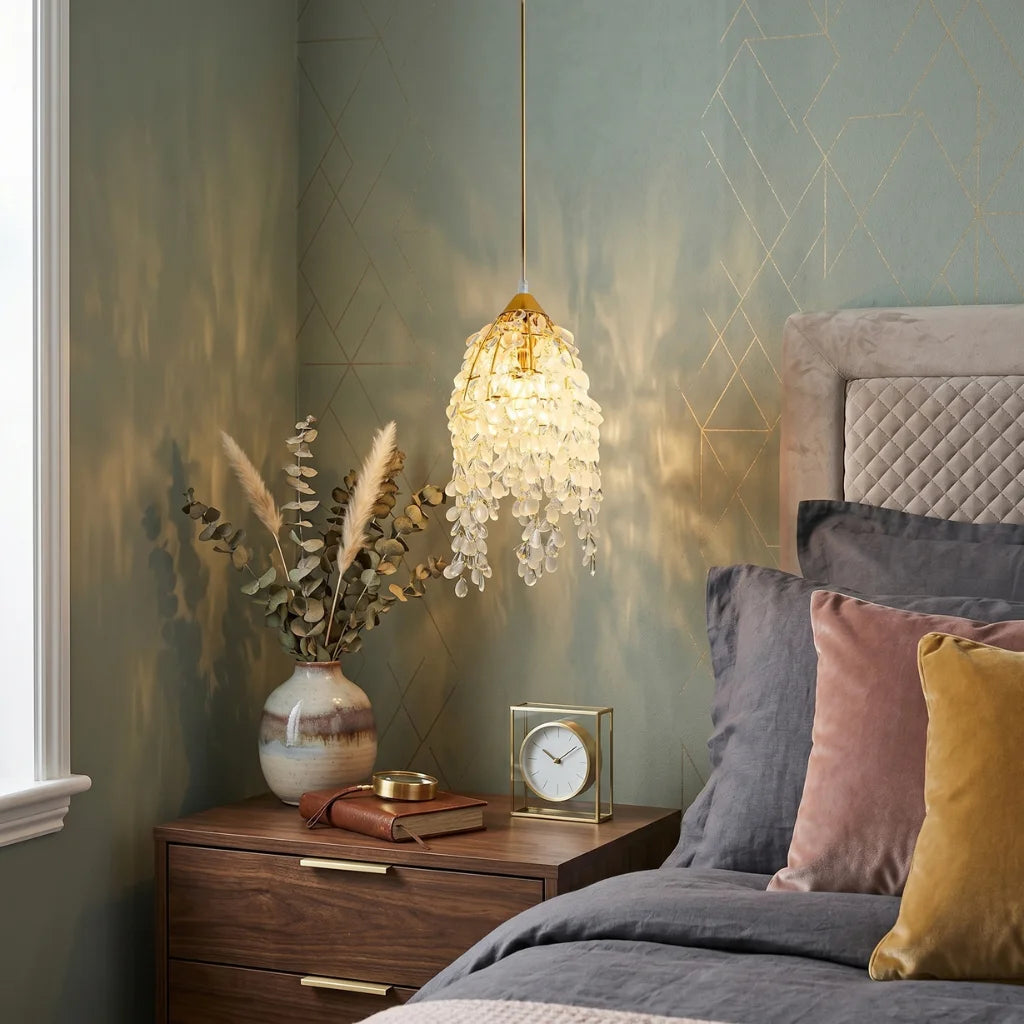 Drova decorative pendant light for warm ambient living room and dining room illumination
