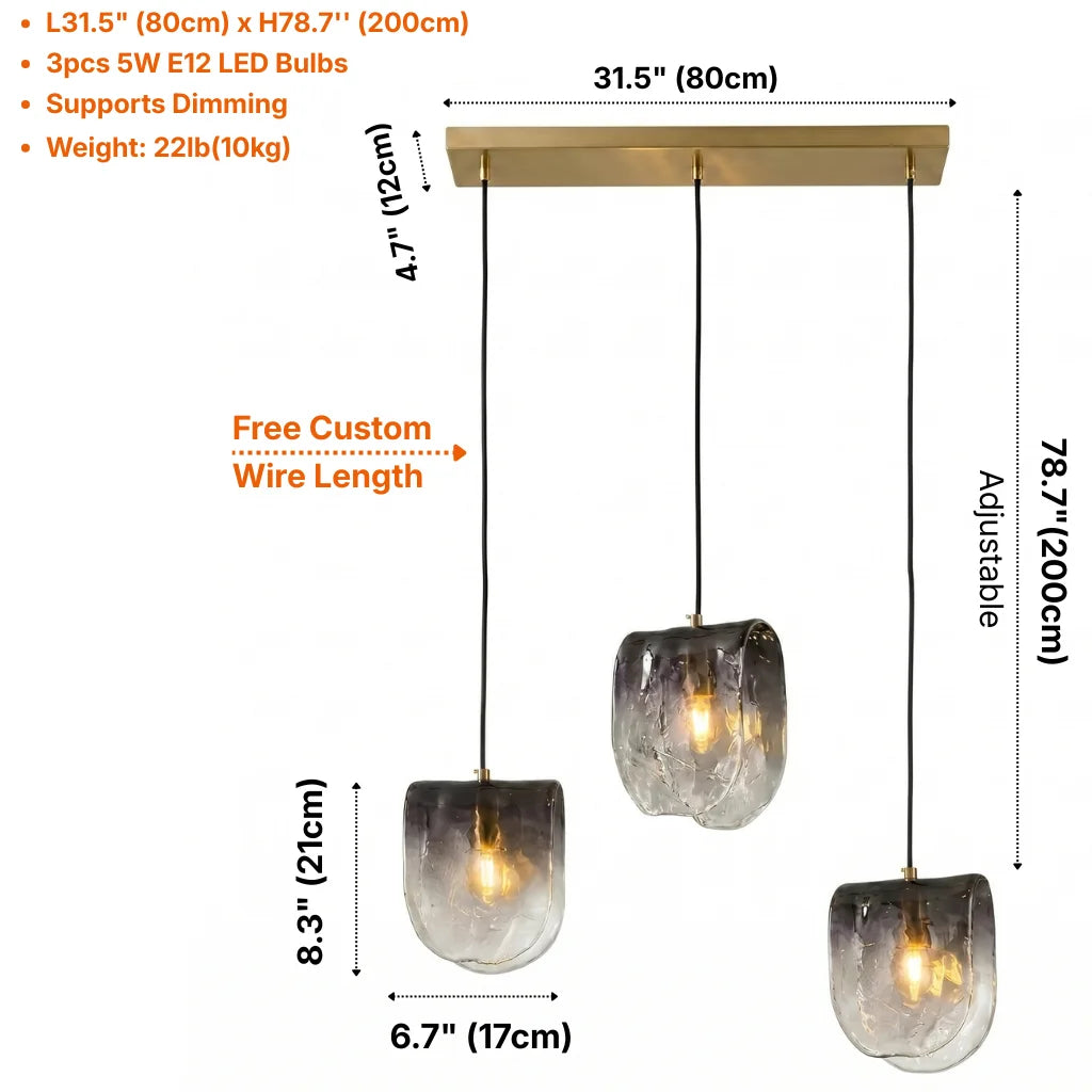 Dysa decorative pendant light for warm ambient living room and dining room illumination