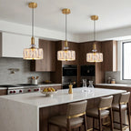 Modern crystal pendant lamp by YOOGEE for elegant living room and dining area decor