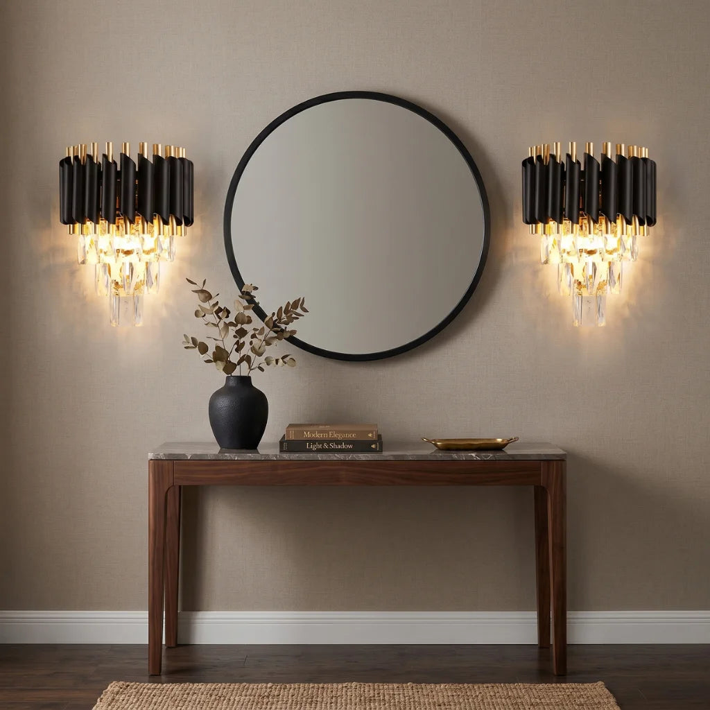 Ethereal decorative wall sconce for warm ambient bedroom and hallway illumination
