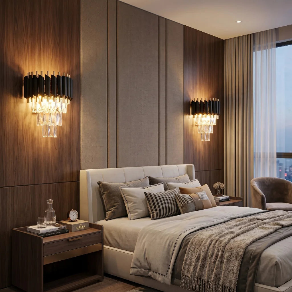 Ethereal decorative wall sconce for warm ambient bedroom and hallway illumination