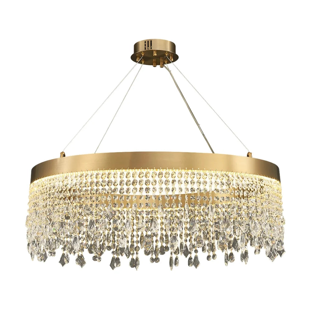 farmhouse chandelier with crystals