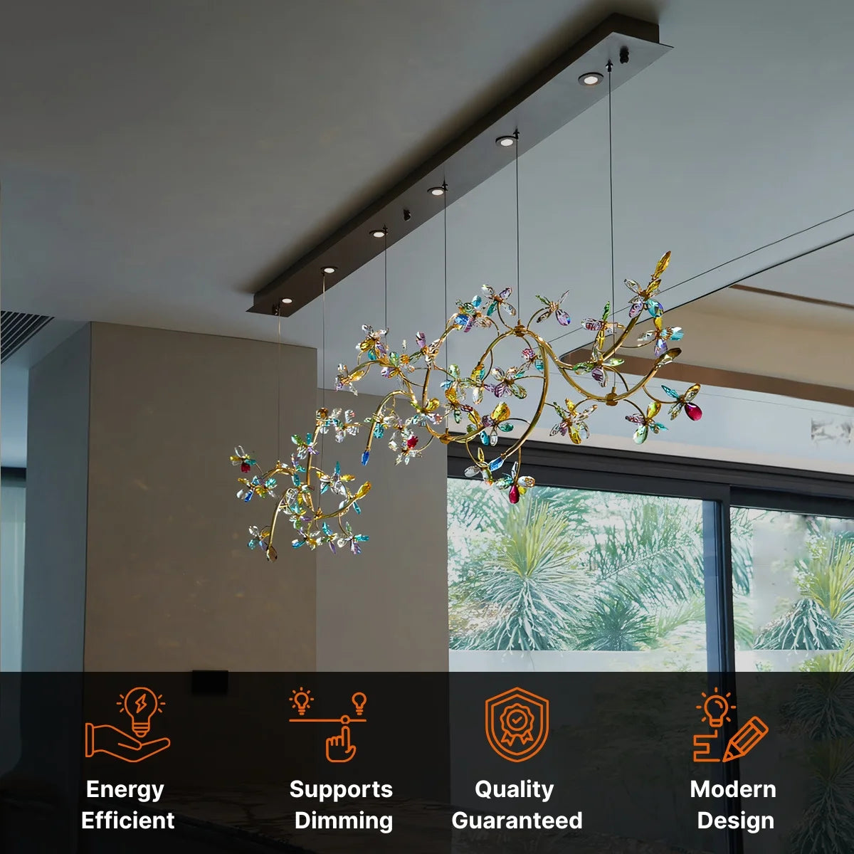 floral branch LED chandelier
