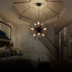 gold and black chandelier