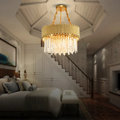 gold and crystal chandeliers