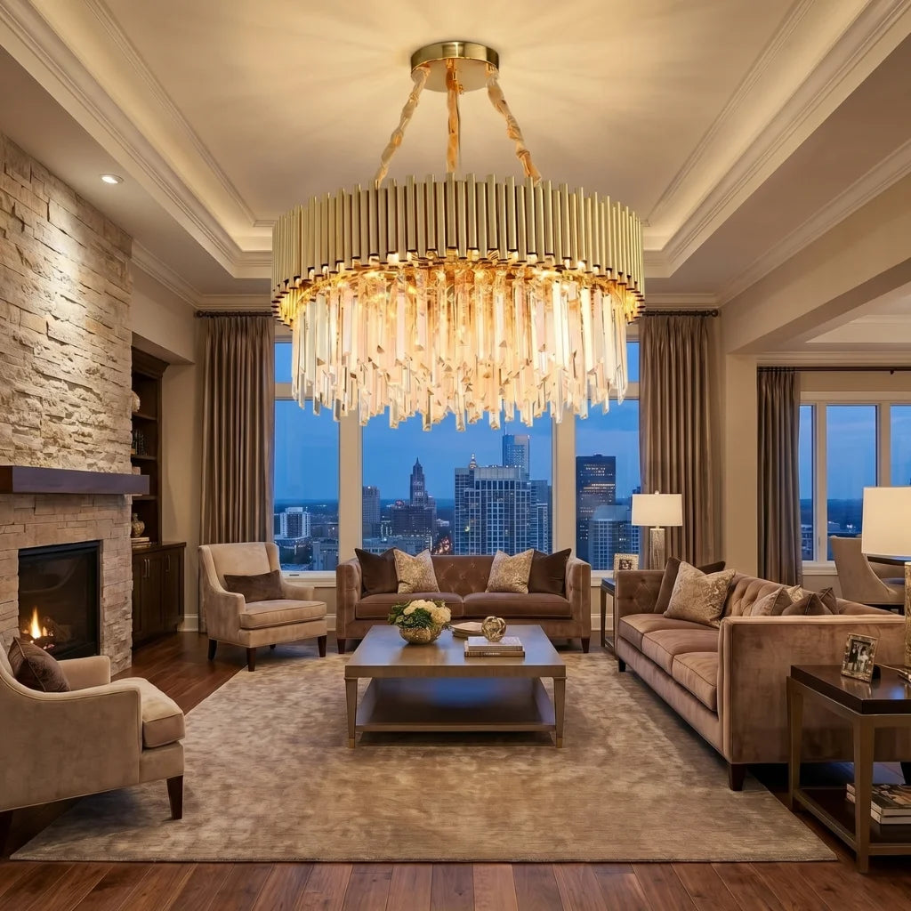 gold and crystal chandeliers