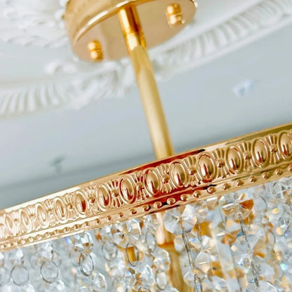 gold chandelier with crystal accents