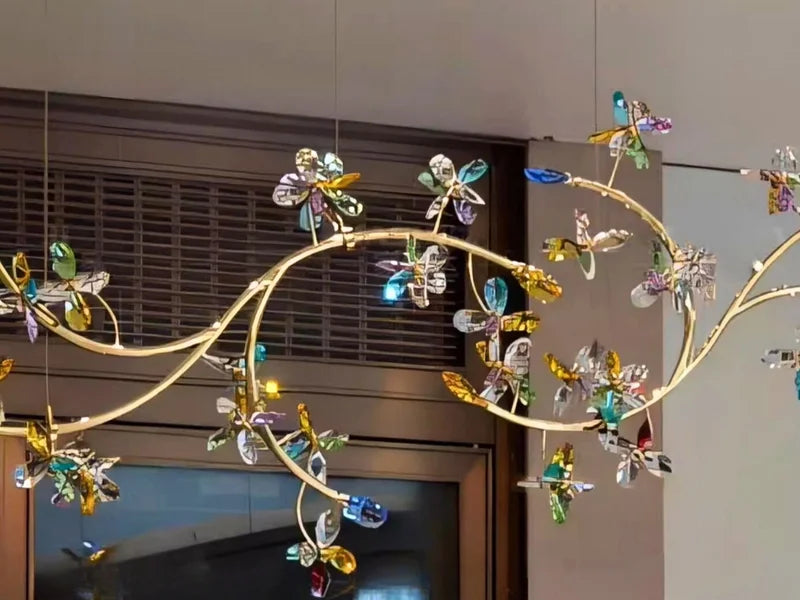 gold finish nature chandelier