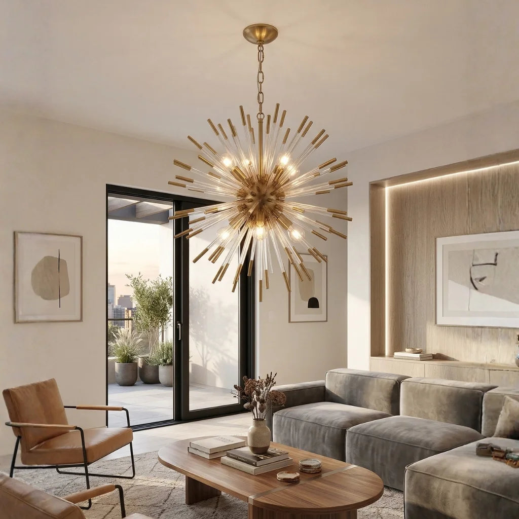 gold glass globe chandelier