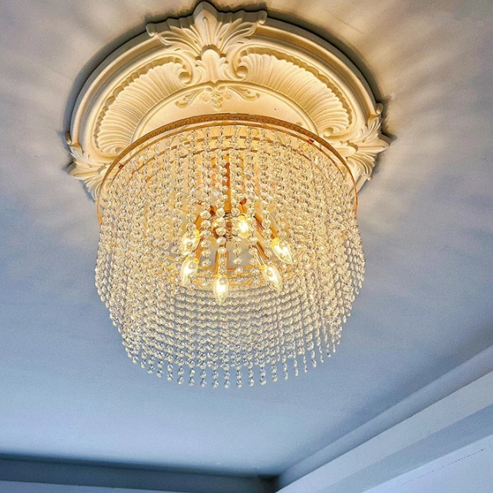gold orb chandelier with crystals
